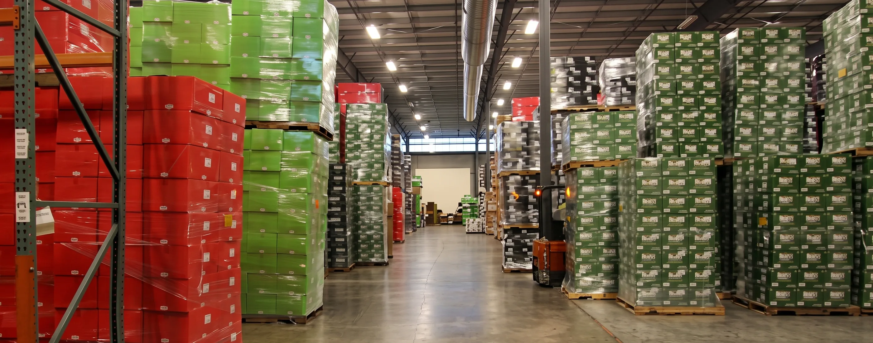 Racked warehouse interior at Dishaka in operation
